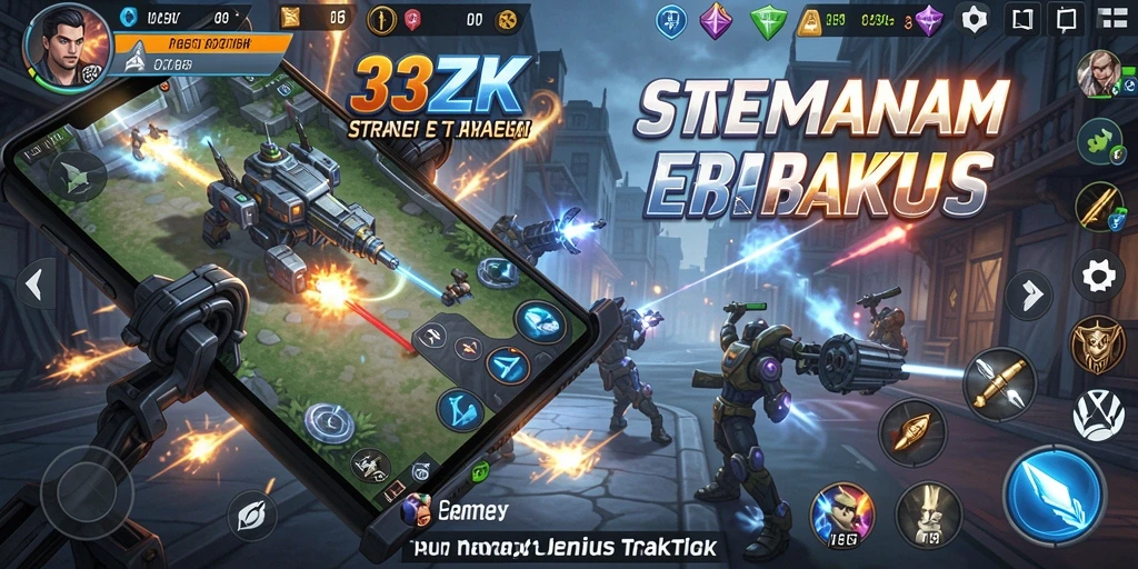 Screenshot utama gameplay 33ZK menampilkan pertempuran strategis yang intens.