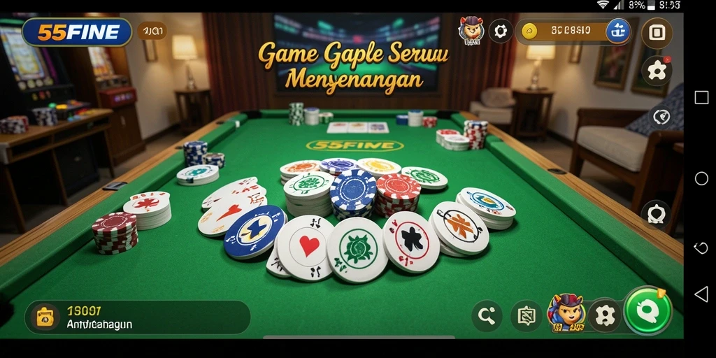 Gameplay seru Gaple di 55FIVE dengan teman-teman anda.