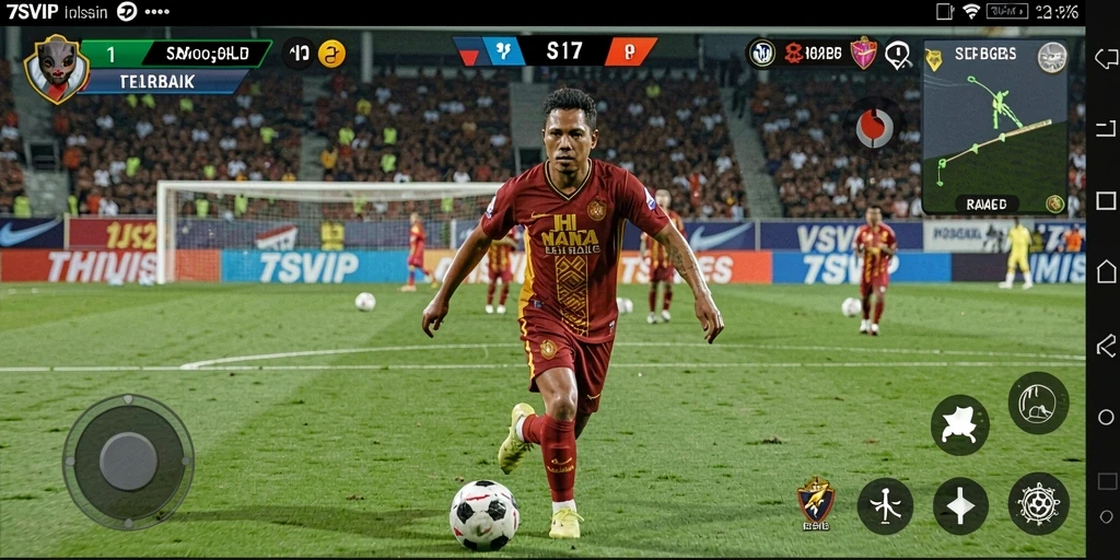 Gameplay 7SVIP yang mendebarkan dan penuh aksi sepak bola.