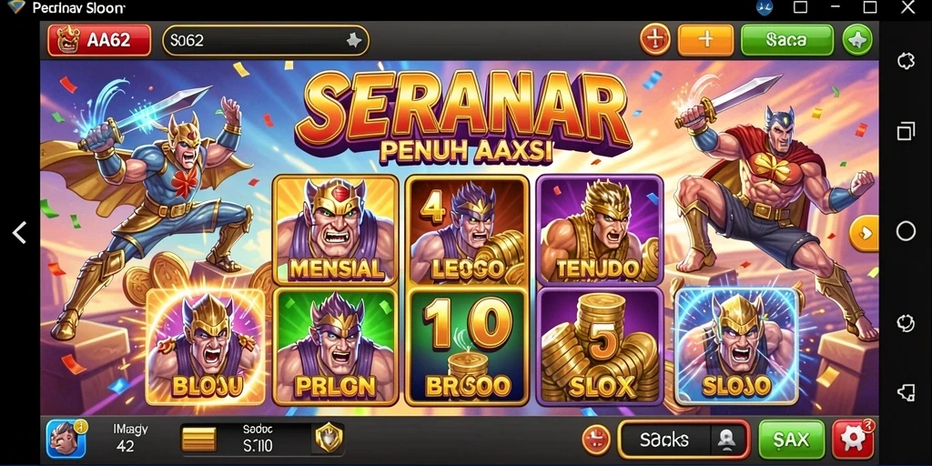 Tampilan menarik dari gameplay slot AA62 yang menegangkan.