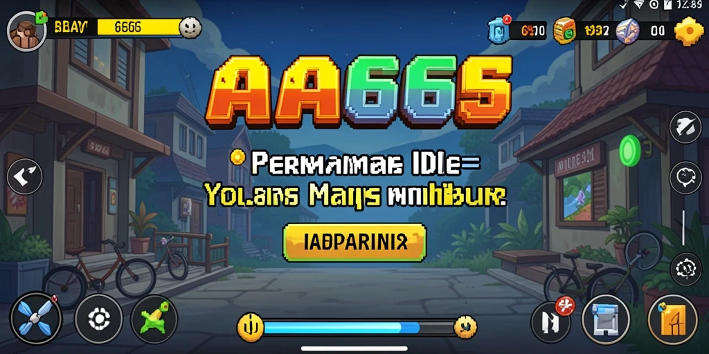 Tampilan gameplay utama AA666 yang menampilkan karakter dan sumber daya.