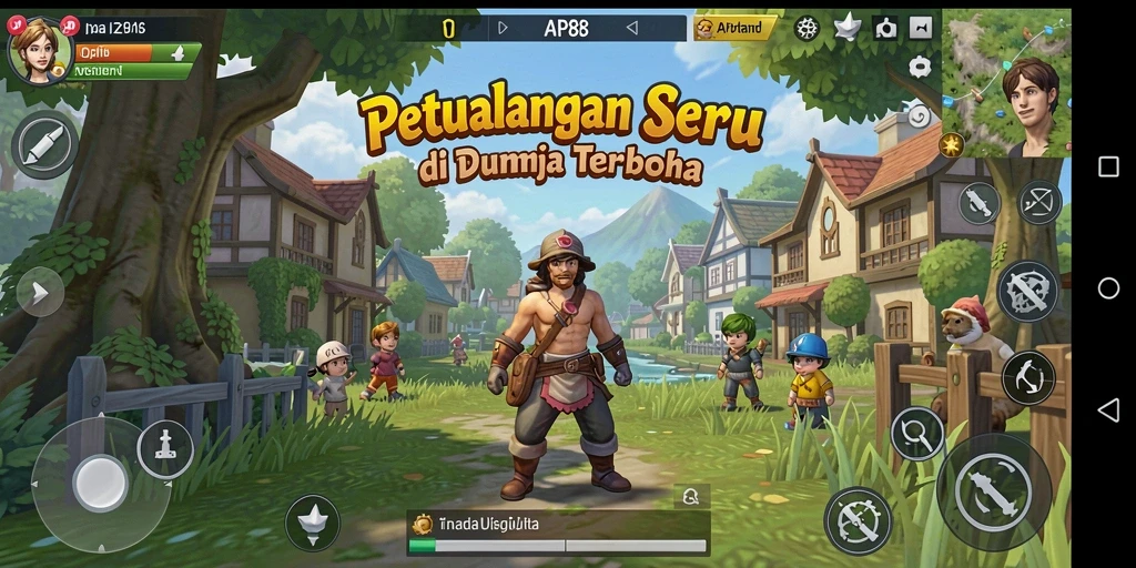 Screenshot menampilkan eksplorasi mendalam di dunia terbuka yang menakjubkan.