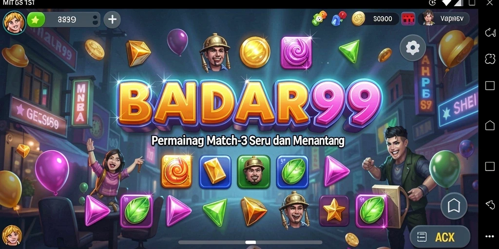 Tampilan gameplay BANDAR99 yang seru dan penuh warna.