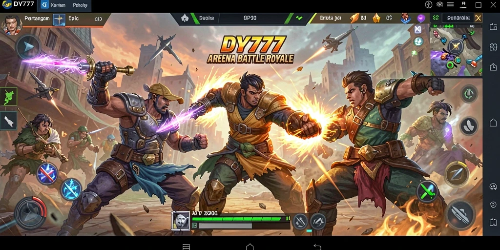 Tampilan gameplay seru dari DY777 dalam pertempuran Battle Royale.