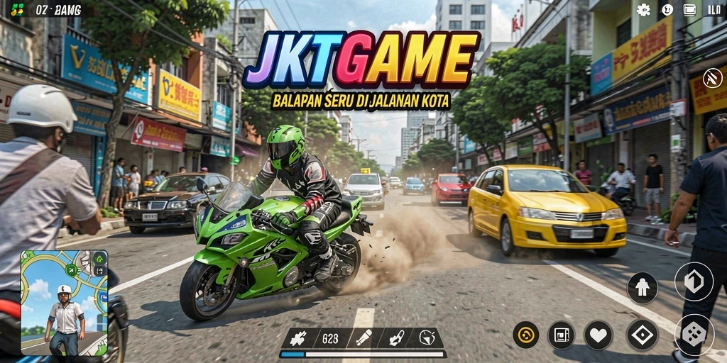 Gameplay Racing yang seru dan mendebarkan di JKTGAME.