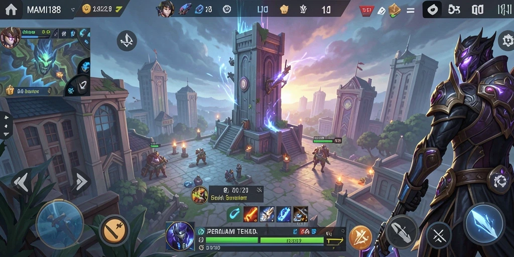 Screenshot MAMI188 menampilkan aksi seru dalam permainan Tower Defense.