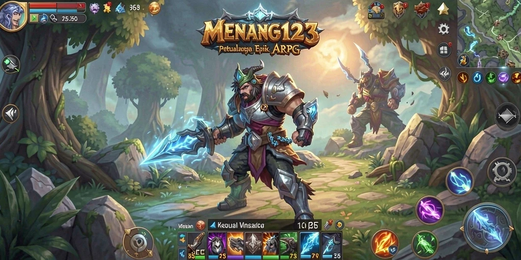 Tangkapan layar MENANG123 menunjukkan aksi pertarungan seru dalam dunia fantasi.
