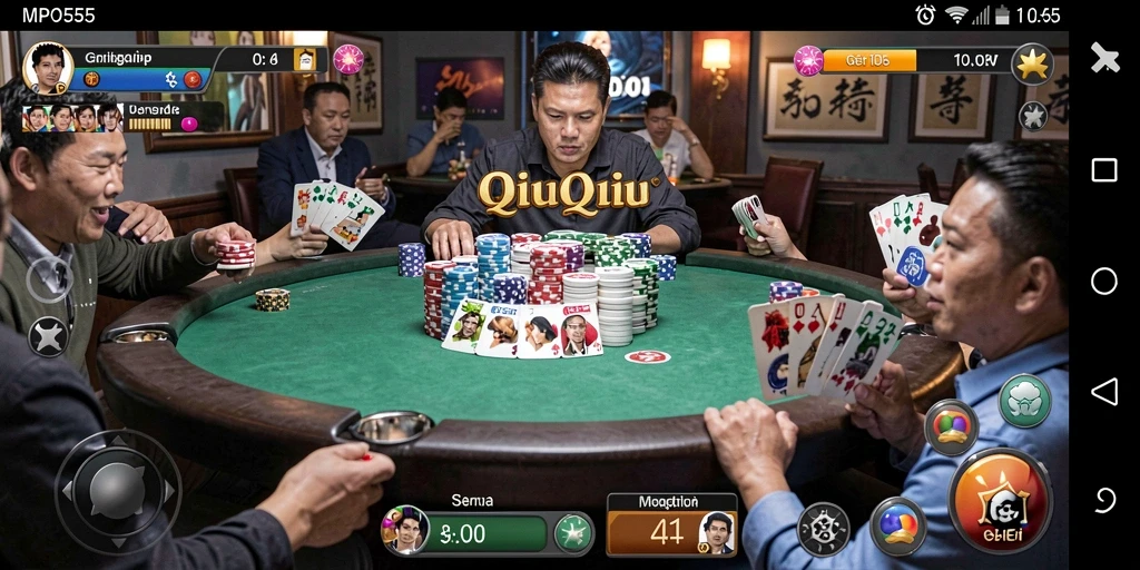 Tampilan gameplay seru dari MPO555 yang penuh dengan aksi QiuQiu.