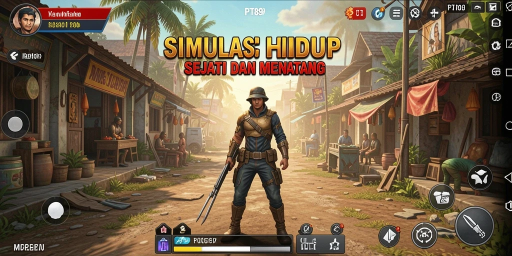 Tampilan gameplay PT89 yang menarik dalam simulasi kehidupan.