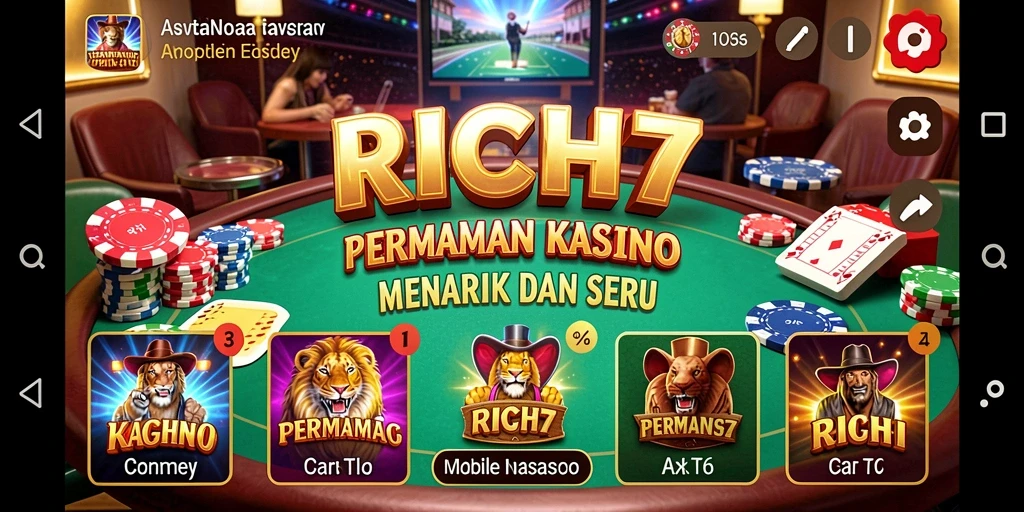 Tampilan menarik dari permainan Kasino RICH7 yang seru.