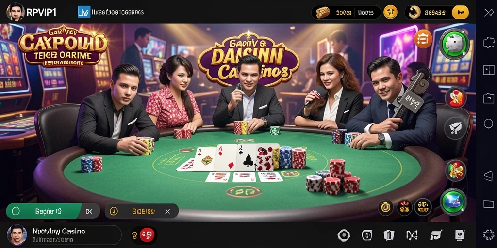 Tampilan gameplay RPVIP1 yang mengesankan dalam suasana Live Casino.