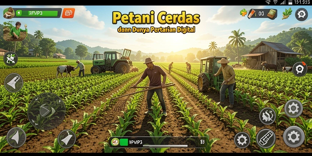 Tangkapan layar menunjukkan gameplay pertanian yang menyenangkan di RPVIP3.