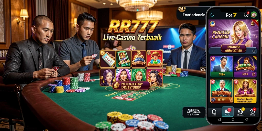Tampilan gameplay Live Casino RR777 dengan dealer profesional dan interaksi langsung.