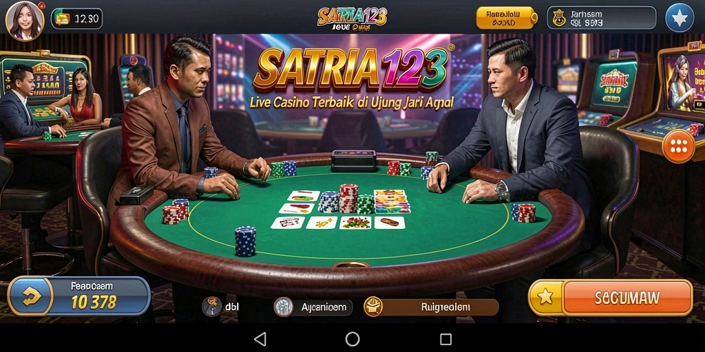 Screenshot gameplay SATRIA123 menampilkan pengalaman Live Casino yang mendebarkan.