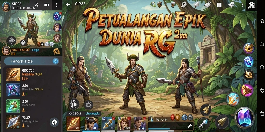 Tangkapan layar utama SIP33 menunjukkan aksi pertarungan mendebarkan di dunia RPG.