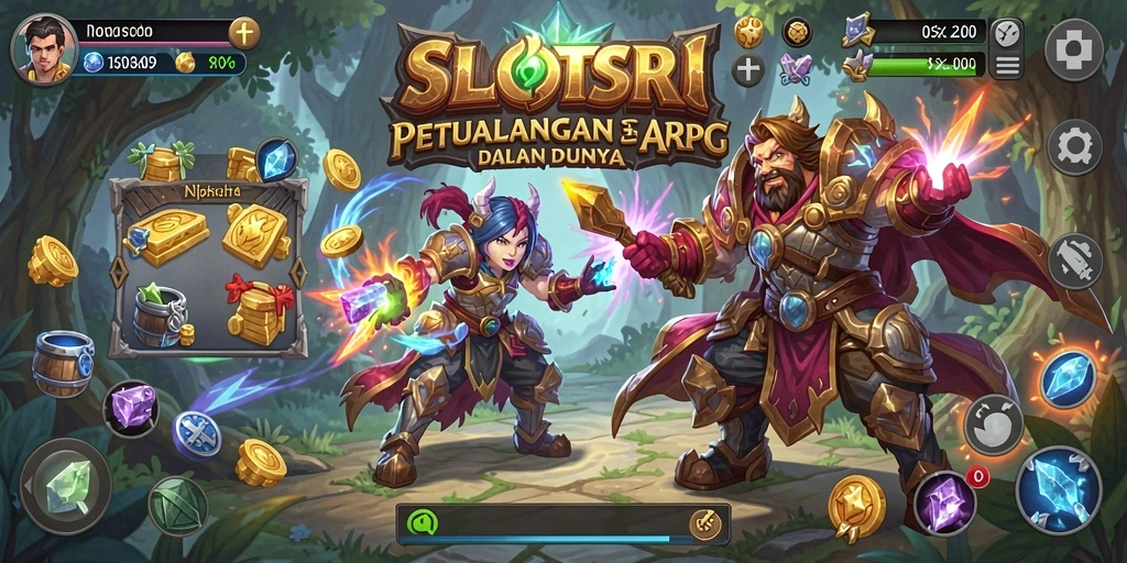 Tampilan gameplay SLOTSRI dengan aksi seru dan karakter fantastis.