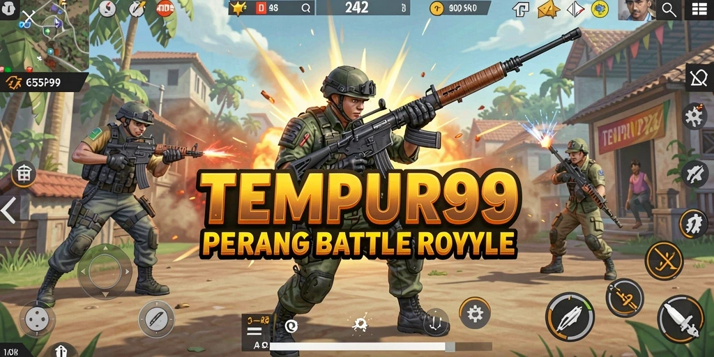 Gameplay mendebarkan TEMPUR99 di arena Battle Royale.