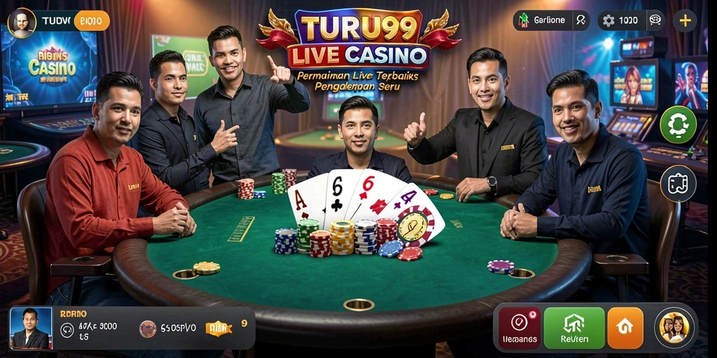 Tampilan gameplay TURU99 yang memukau dengan dealer langsung.