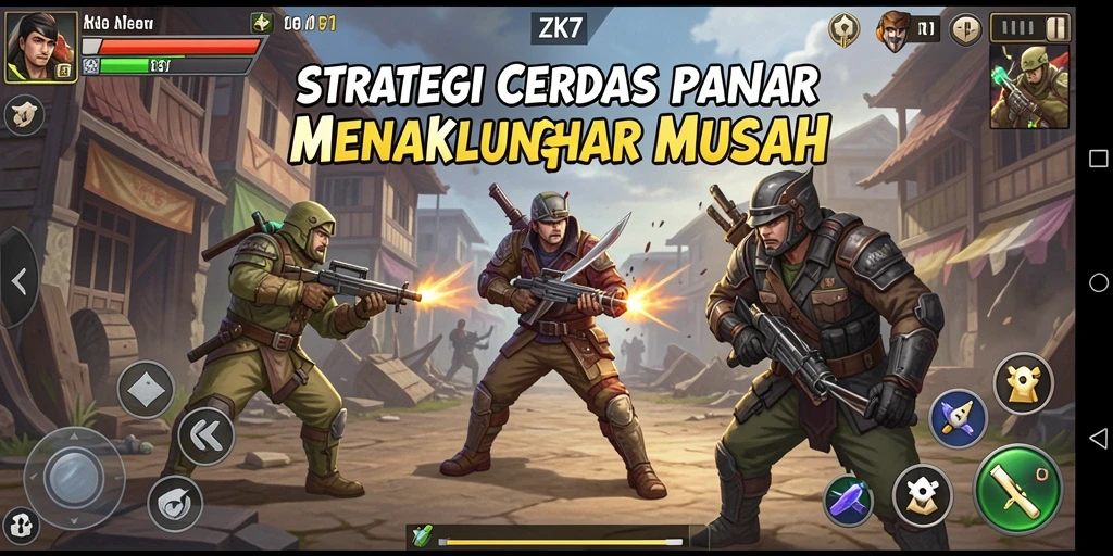 Screenshot utama ZK7 menampilkan momen intens saat strategi diterapkan.